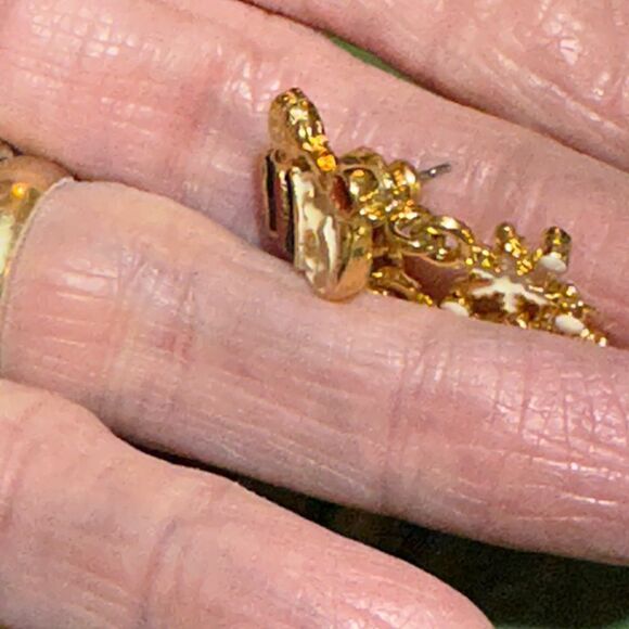 Christmas Snowman Earrings with Jackets (pierced) - Picture 3 of 3